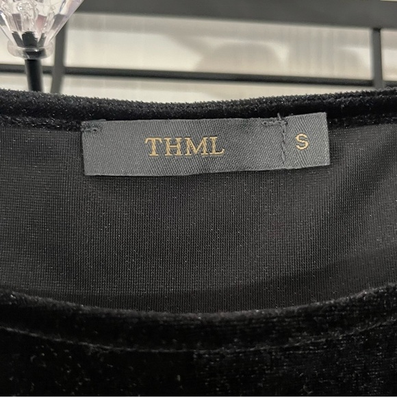 THML Black Velvet with Sequin Accent Mini Dress - Picture 5 of 8